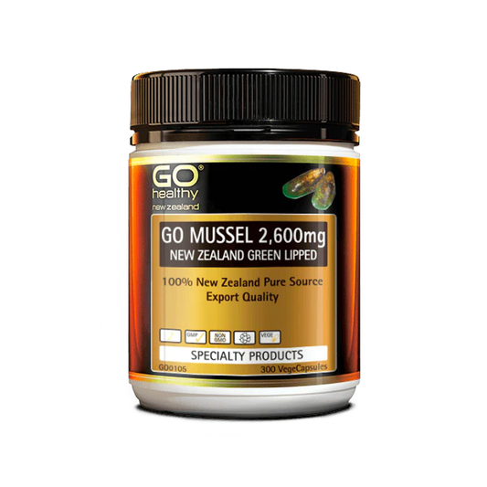 Go Mussel 2,600mg - NZ Green Lipped 300 Vcaps