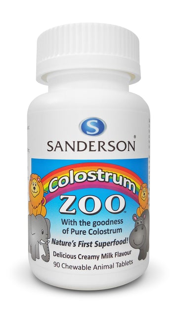SANDERSON Colostrum Zoo 90s chewable Milk Flavour tablets