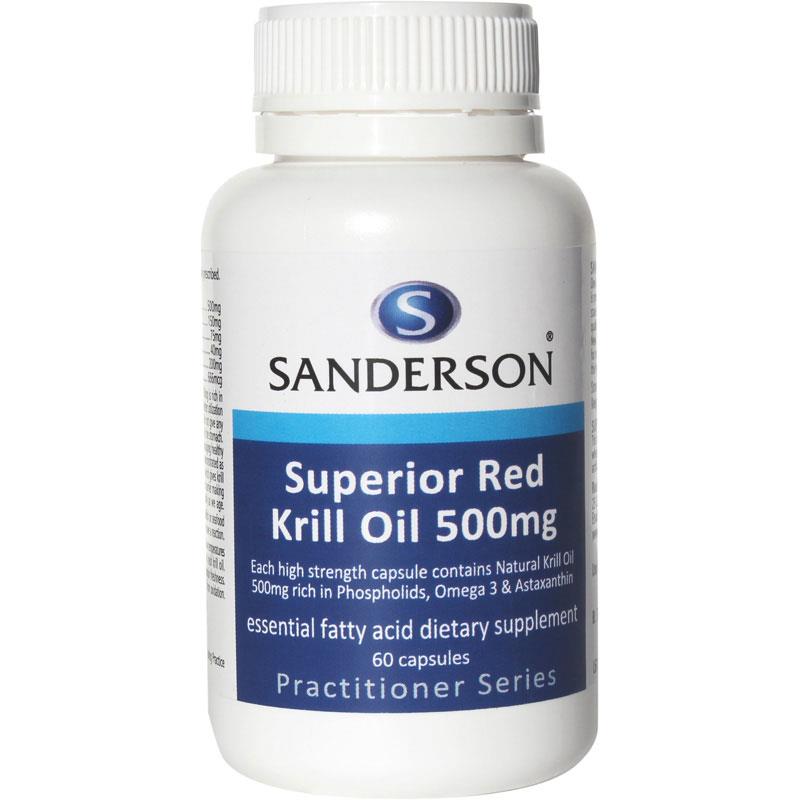 SANDERSON Superior Red Krill Oil 500mg 60caps